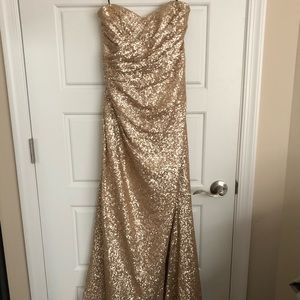 Sorella Vita gold strapless bridesmaid size 8